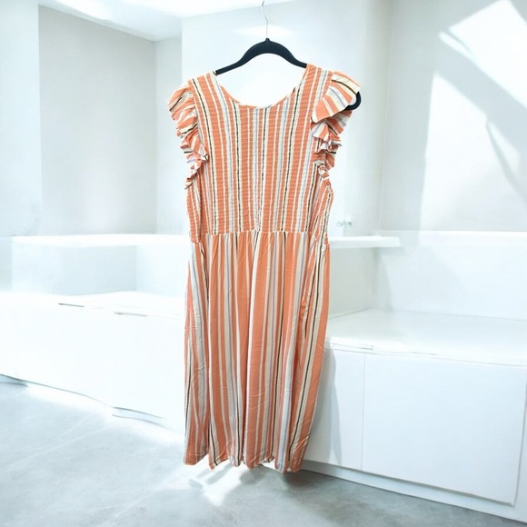 A New Day Striped Flutter Sleeve Dress – Tie Back – Size XXL – NWT - Picture 2 of 12